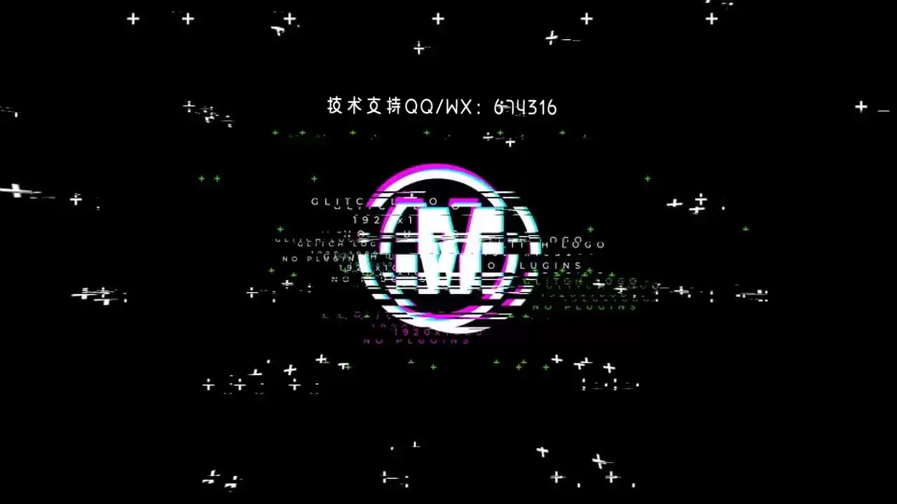 超现代扭曲效果Logo展示AE模板视频下载