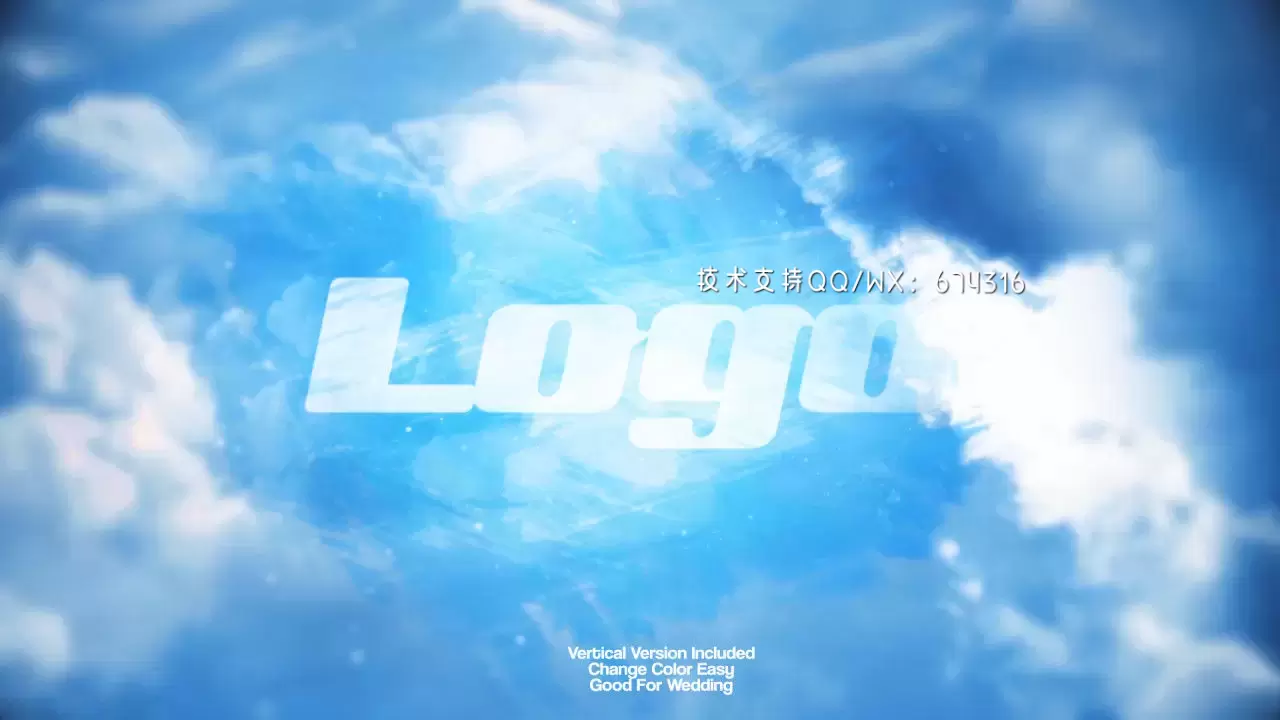天空LOGO标志显示AE模板视频下载插图