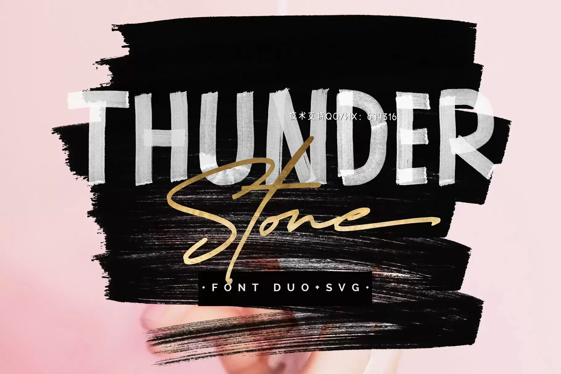 优雅简约手写字体 Thunder Stone Font Duo+OpenSVG插图