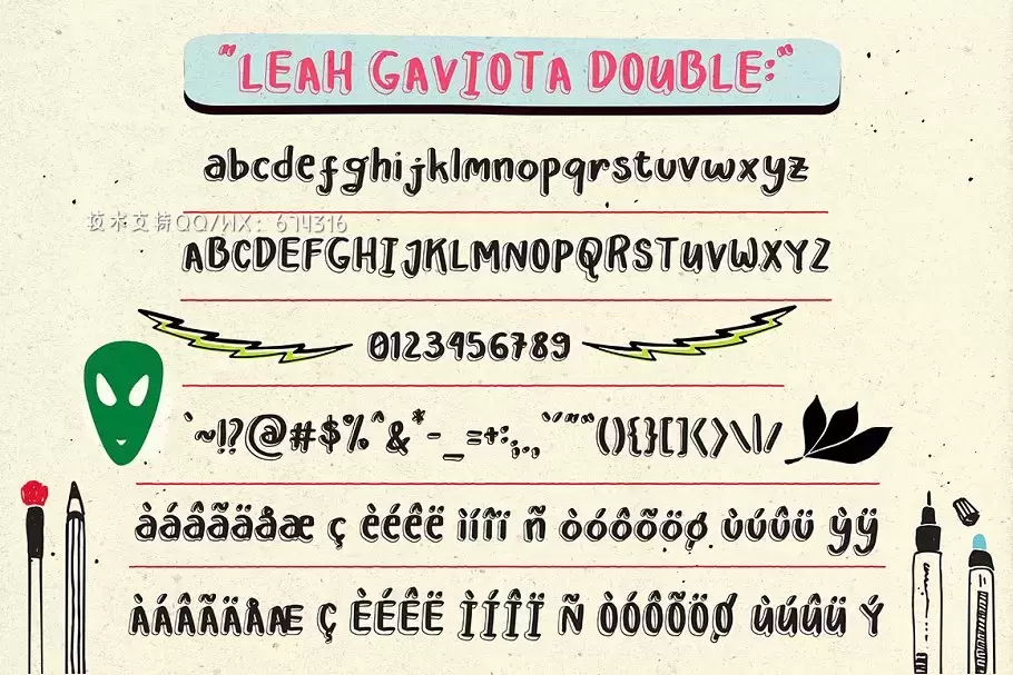 创意趣味字体 Leah Gaviota Script插图7