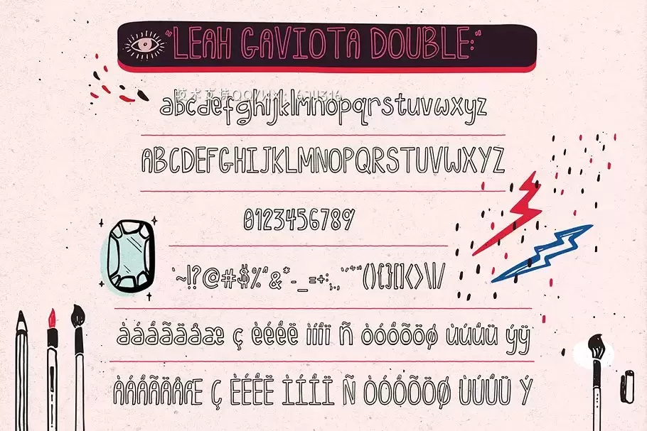 创意趣味字体 Leah Gaviota Script插图9