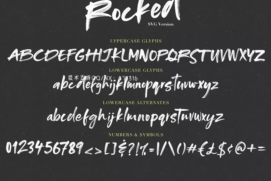 摇滚手写字体 Rocked SVG Font插图3