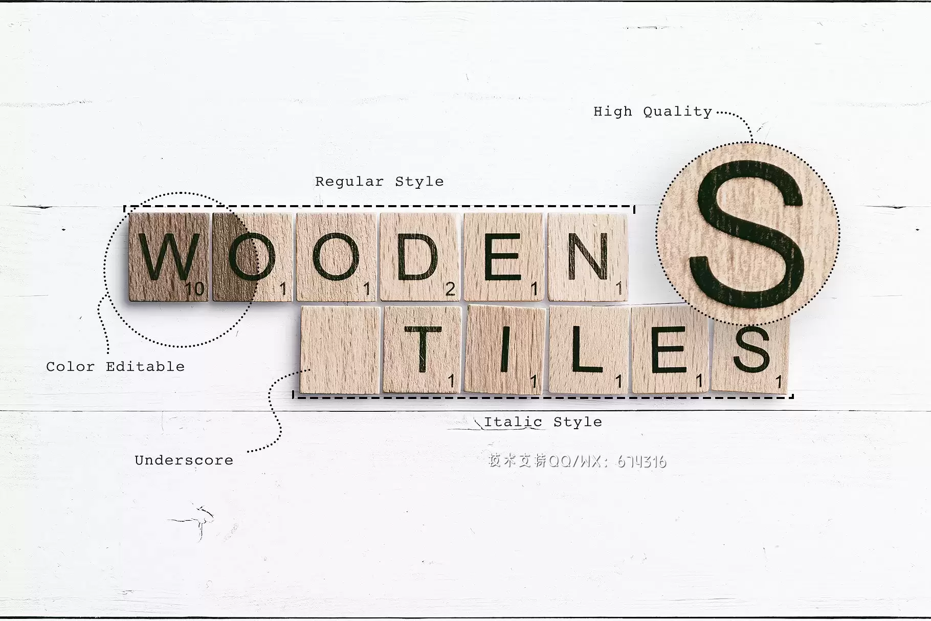 木纹字体 Wooden Tiles Font插图5
