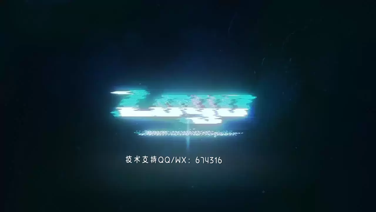 动感活力的扭曲和故障效果展示LOGO标志AE模板视频下载