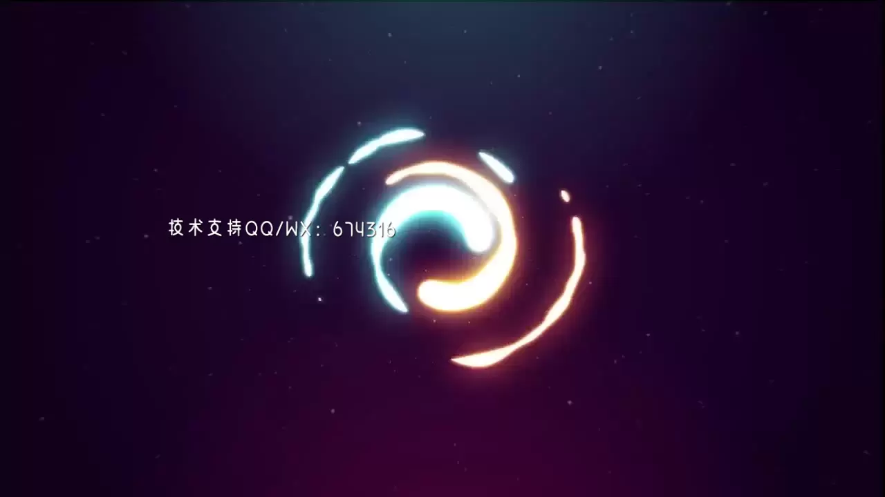 霓虹灯发光粒子效果logo动画展示AE模板视频下载(含音频)