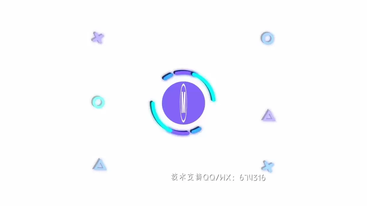 干净多彩流畅动画形状图层展示LOGO标志AE模板视频下载
