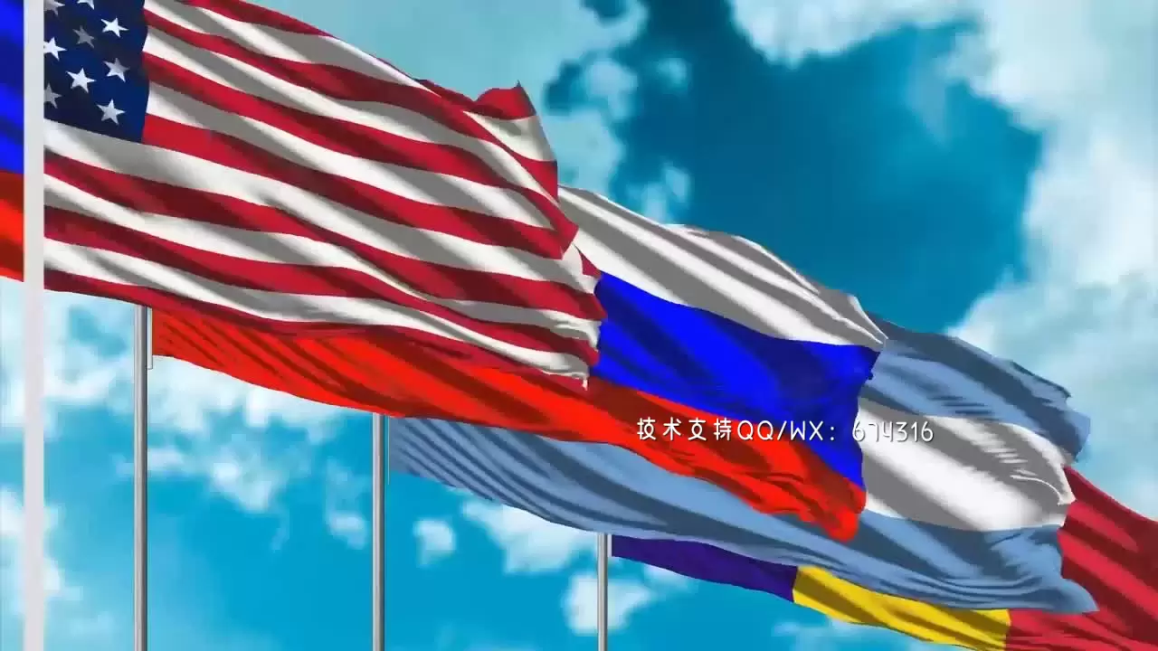 独特3D国家标志AE模板视频下载(含音频)