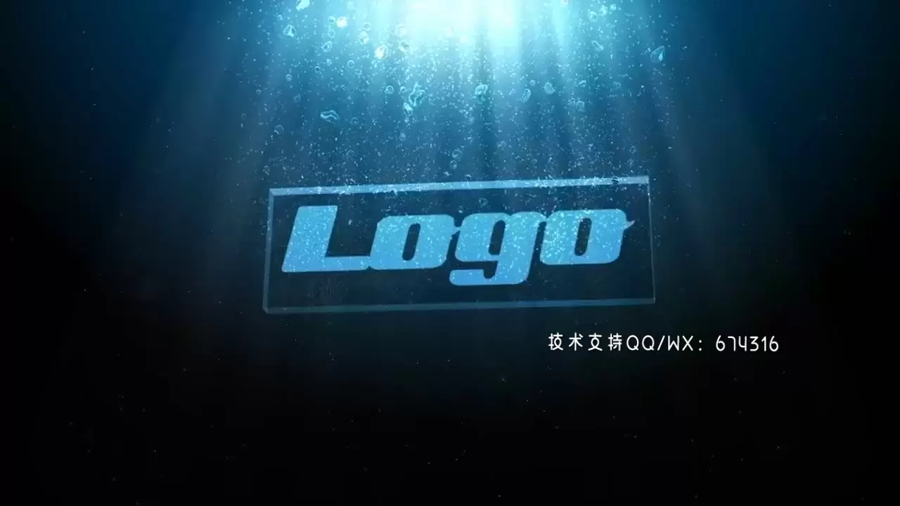 梦幻般的水下动态气泡LOGO标志展示AE模板视频下载
