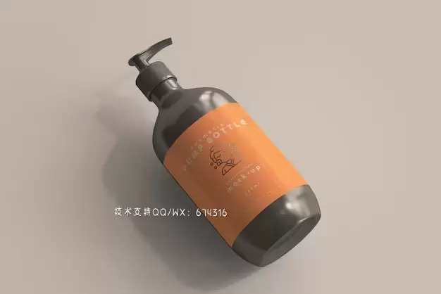 护肤品/洗发水泵瓶标签包装设计样机模板[psd]插图