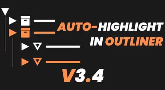 对象自动高亮显示Blender插件 Auto-Highlight In Outliner V3.4
