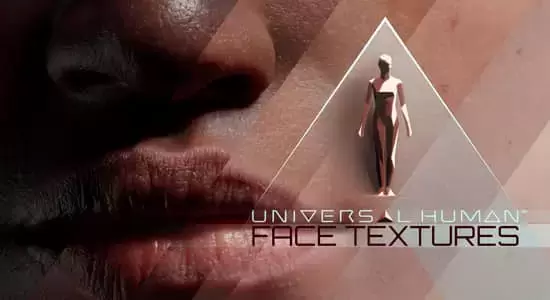 人脸皮肤贴图纹理素材Blender预设 Universal Human Face Textures 1.0