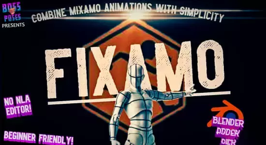 三维骨骼模型复制粘贴绑定Blender插件 Fixamo v1.0插图