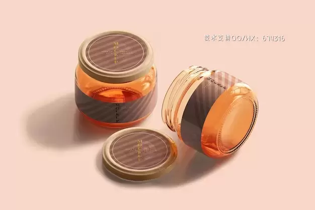 橘子酱玻璃罐包装设计样机模板[psd]免费下载