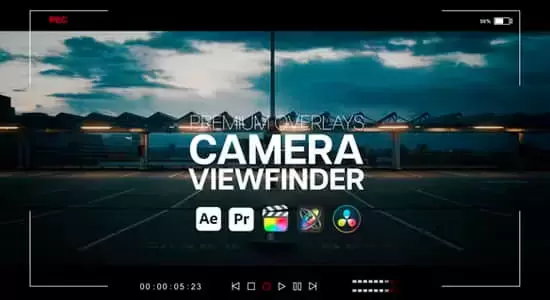 视频素材/AE/PR模板-摄像机录制取景框叠加元素动画 Overlays Camera Viewfinder