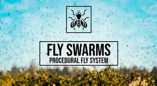 Blender插件-真实昆虫群飞行系统几何节点预设 Fly Swarm