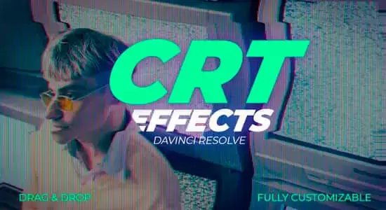 达芬奇预设-复古电视素材机老录像带扫描线特效 CRT TV Effect