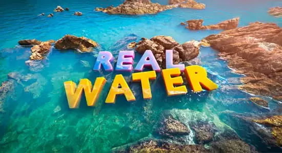 真实水流材质着色器湖泊海洋生成Blender插件 Real Water v1.2.0