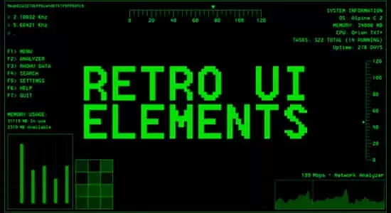 51个经典复古科幻高科技UI界面元素动画4K视频素材 Retro UI Elements插图