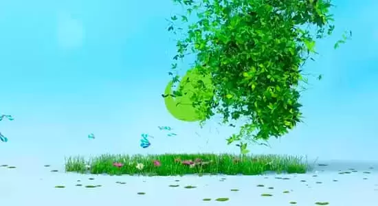 大自然绿色藤蔓花草生长LOGO标志展示片头AE模板 Nature Logo Reveal