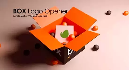 三维立体盒子打开LOGO标志展示开场片头AE模板 Box Product Logo