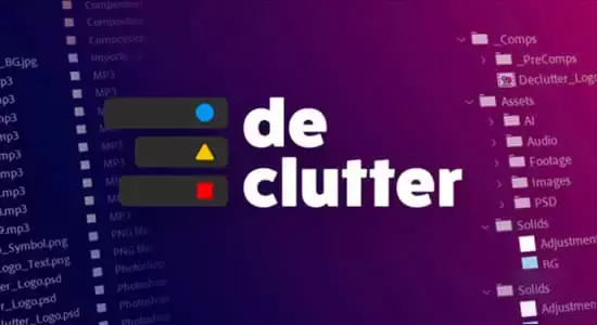 工程项目清理整理组织分类管理AE脚本 Declutter v1.0.1 Win/Mac+使用教程插图