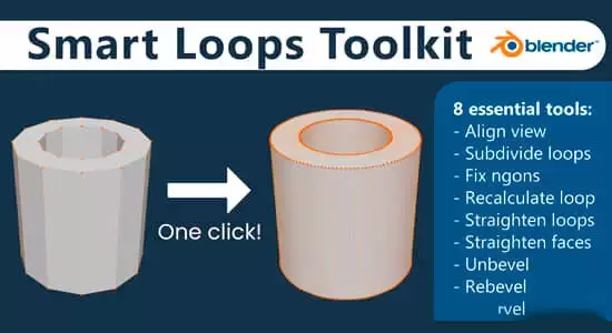 布线优化建模工具包Blender插件 Smart Loops Toolkit V1.04