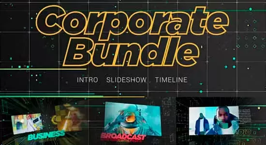 AE模板-数字科技感公司企业图文展示介绍动画 Corporate Bundle
