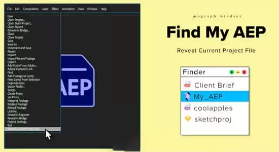 AE插件-快速查找工程存放位置 Find My AEP V2.4 Win/Mac