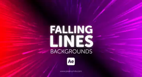 AE模板-彩色漂亮线条粒子流动背景动画 Falling Lines Backgrounds