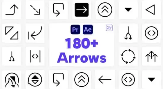 180组线条箭头图形标注指示动画AE/PR模板 Big Pack Arrows插图