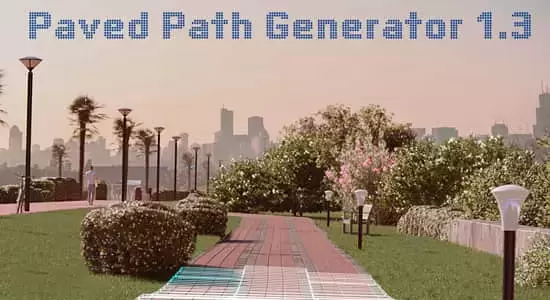 20组三维道路生长器Blender插件 Paved Path Generator V1.3