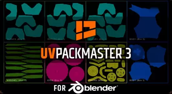 高效且功能齐全的UV贴图打包Blender插件 UVPackmaster PRO v3.1.3插图