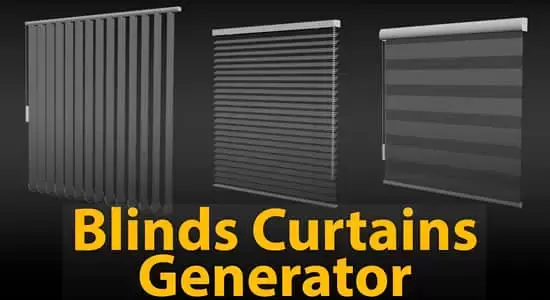 三维窗帘生成器3DS MAX插件 Blinds Curtains Generator 1.0