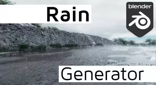 Blender插件-真实下雨雨滴涟漪特效 Baga Rain Generator V1.0.8