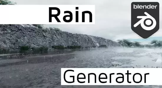 Baga Rain Generator V1.0.6 真实下雨雨滴涟漪Blender插件