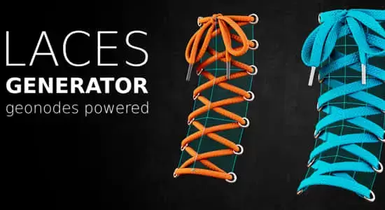 Blender插件-程序化鞋带生成器 Laces Generator v1.0插图