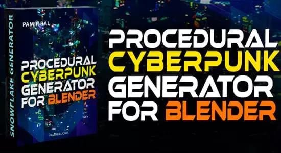 Blender插件-程序化一键科幻高科技赛博朋克效果生成器 Procedural One Click Sci-Fi Cyberpunk Effect Generator