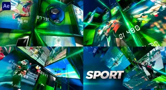 运动赛事体育频道新闻片头动画开场AE模板 Sport News Opener