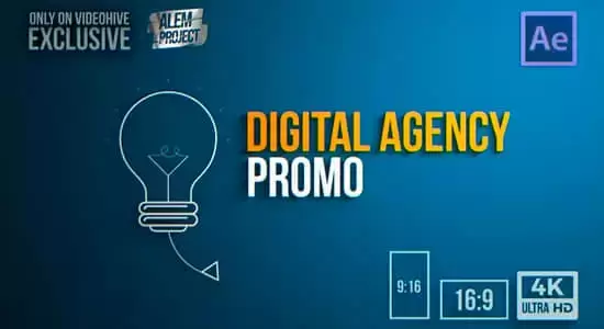 AE模板-创意销售业务宣传促销展示动画 Digital Agency Promo