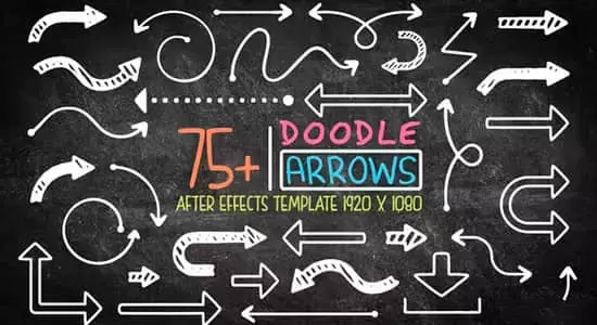 75种手绘涂鸦艺术创作箭头指示动画AE模板 Doodle Arrow Pack