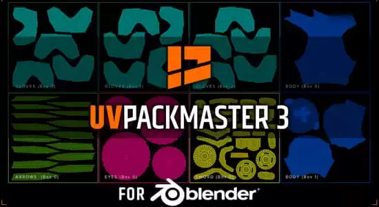 高效且功能齐全的UV贴图打包Blender插件 UVPackmaster PRO v3.1.5插图