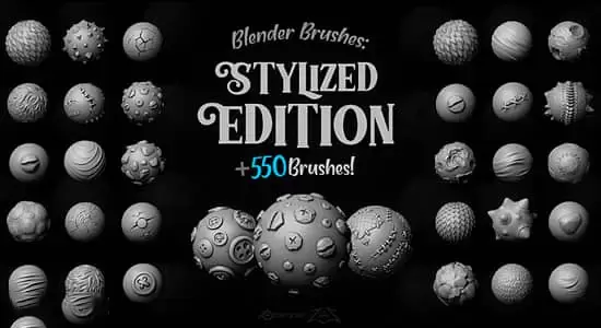 550个Blender笔刷预设 Blender Brushes Stylized Edition