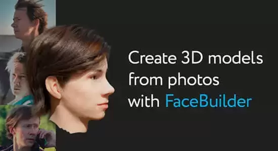 从图片制作面部头部3D建模Blender插件 KeenTools FaceBuilder v2022.2