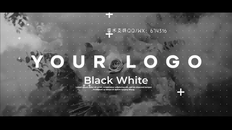 炫酷的黑白动态LOGO标志AE模板视频下载(含音频)