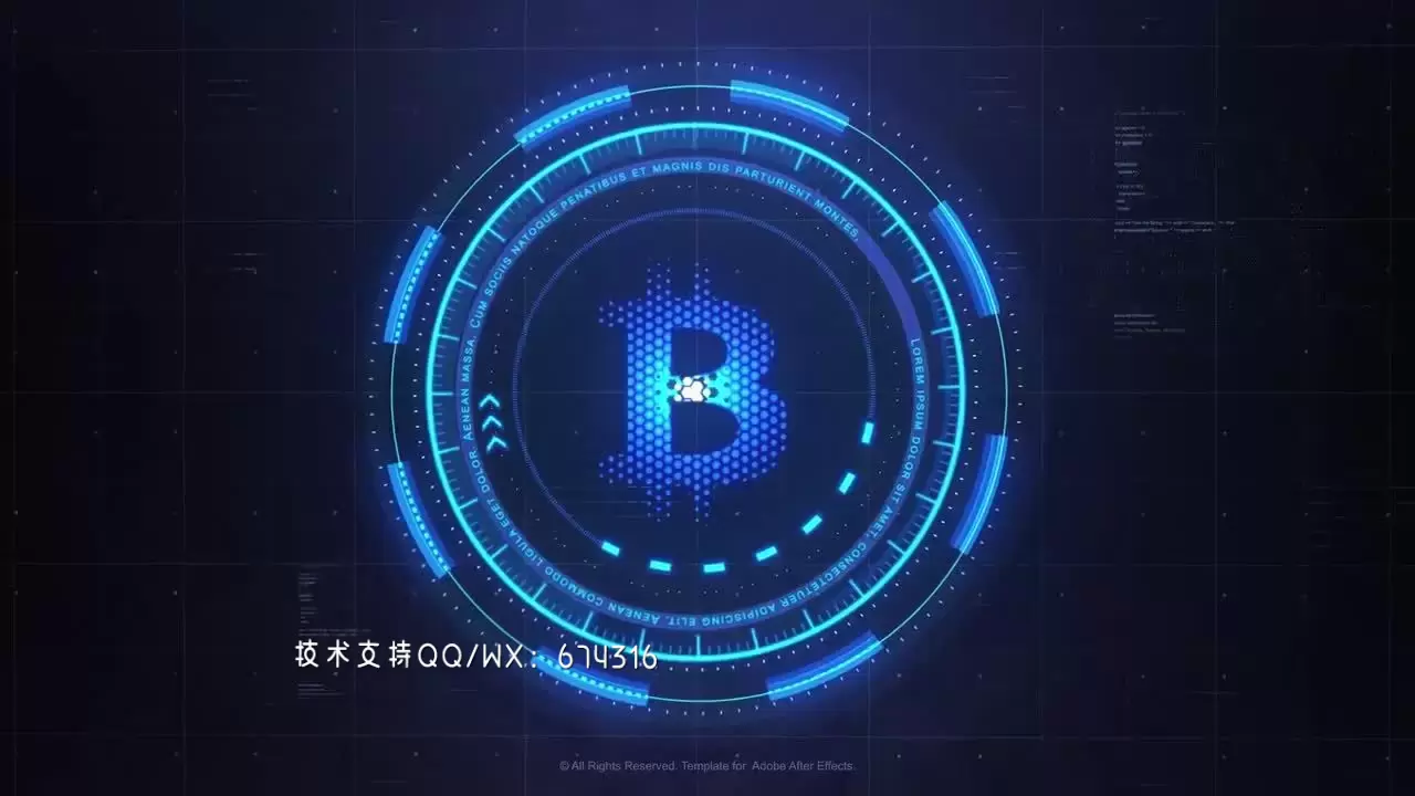 HUD访问LOGO标志展示AE模板视频下载(含音频)