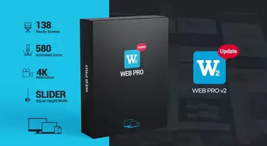 网站客户端页面展示介绍宣传动画AE模板 Web Pro v2