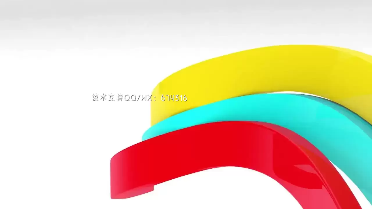 3D彩带动画logo演绎AE模板视频下载(含音频)