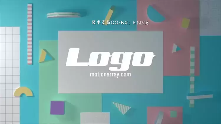 现代简洁的几何LOGO标志AE模板视频下载(含音频)