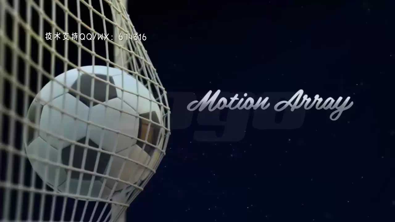 专业足球进球动画Logo展示AE模板视频下载(含音频)