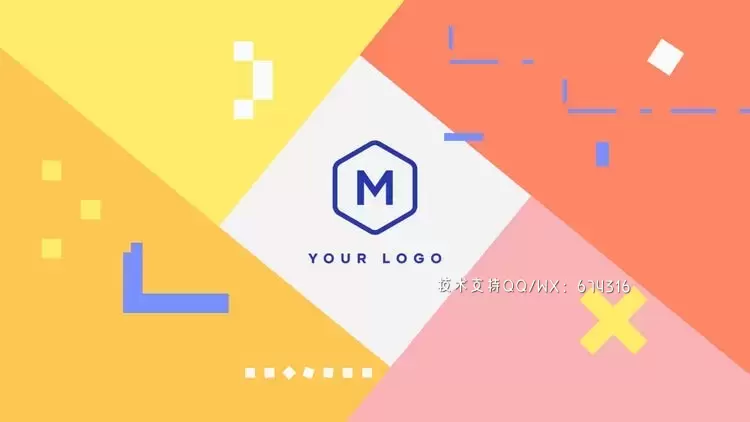 清新淡雅的像素LOGO标志AE模板视频下载(含音频)